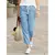 Calça feminina de algodão com cordão, cintura elástica, casual Verão 2025 - comprar online