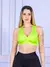 Top de Academia Feminina Nadador Verde Neon