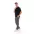 Calça Masculina Sarja Alfaiataria Bolso Faca Moda Casual Social Cinza Escuro - comprar online