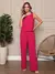 Conjunto Feminino Linhão Calça Pantalona e Regata Rosa