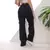 Calça Feminina Sarja Wide Leg Cargo Preto Tendência 2025 - comprar online