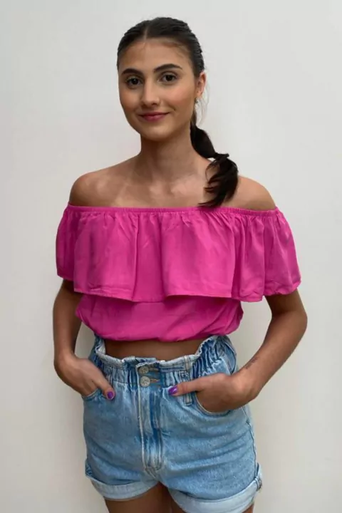 Blusa Cropped Rosa