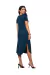 Imagem do Vestido Midi Manga Curta com Fenda 920 Azul