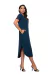 Vestido Midi Manga Curta com Fenda 920 Azul - loja online