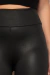 Calça Legging Couro PU Forrada com Efeito Brilho Molhado e Cintura Alta Modeladora Preta - We Happy Shop