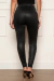Calça Legging Couro PU Forrada com Efeito Brilho Molhado e Cintura Alta Modeladora Preta na internet