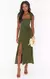 Vestido Midi com Amarrações e Babados Elegante - We Happy Shop