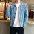 Jaqueta Jeans Azul Claro Clássica Masculina Plus todos Tamanhos