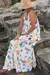 Vestido Longo 2025 Aberto nas Costas com Decote em V Estampado estilo FARM - loja online