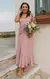 Imagem do Vestido Midi com Amarrações e Babados Elegante