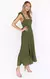 Vestido Midi com Amarrações e Babados Elegante