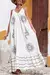 Vestido Longo Estampado 2025 Aberto nas Costas com Decote em V Branco