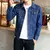 Jaqueta Jeans Azul Stone Clássica Masculina Plus todos Tamanhos