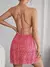 Vestido com estampado floral e alças amarradas, vestido casual sem mangas em forma de A verão 2025 - loja online