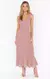 Vestido Midi com Amarrações e Babados Elegante - comprar online