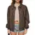 Jaqueta Feminina de Couro PU Oversized – Casual, Streetwear, Fecho em Zíper Marrom Claro