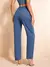 Calça Reta Vintage Feminina Jeans Lavado Cintura Alta para um Estilo Atemporal na internet
