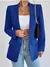 Blazer Casual Feminino Outono 2025 Azul