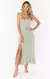 Vestido Midi com Amarrações e Babados Elegante - loja online