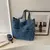 Bolsa Crossbody Monocromática de Ombro Único | Denim com Grande Capacidade e Bolsos Funcionais – Azul Céu ou Preto na internet