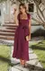 Vestido Midi com Amarrações e Babados Elegante na internet