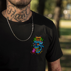 remera deck black -SKULL VOLCANO