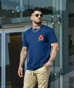 Remera Regular fit ZEN MONKEY- azul navy en internet