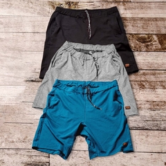 super pack x 3 bermudas jogging -negro-melange-ceruleo