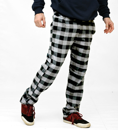 PANTALON ESCOCES liviano WHITE - BLACK