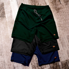 super pack x 3 bermudas jogging -negro-verde-azul navy