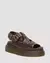 DUNNET FLOWER IN FULL GRAIN LEATHER SANDALS
