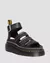 CLARISSA II QUAD HARDWARE PLATFORM SANDALS IN MILLED NAPPA LEATHER
