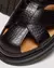 SANDAL FISHERMAN IN ANALINE LEATHER WITH CROCODILE EFFECT
