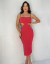 kit 10 ￼Vestido Midi Gringa Alcinha Tubinho Roupas Femininas Fenda Cintura Vazada Costas Nua - loja online