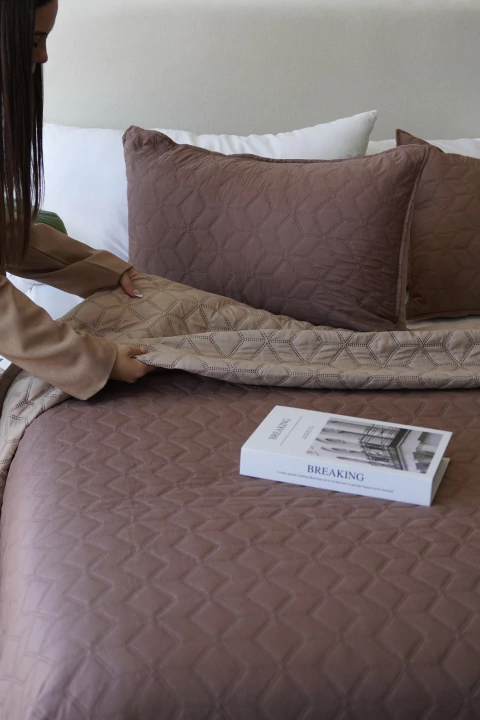 KIT COVER REVERSIBLE KING TERRACOTA - comprar online