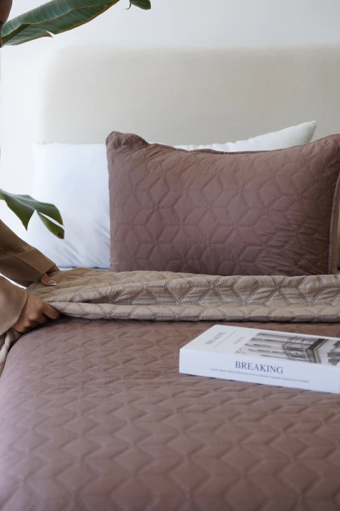 KIT COVER REVERSIBLE TWIN TERRACOTA - comprar online