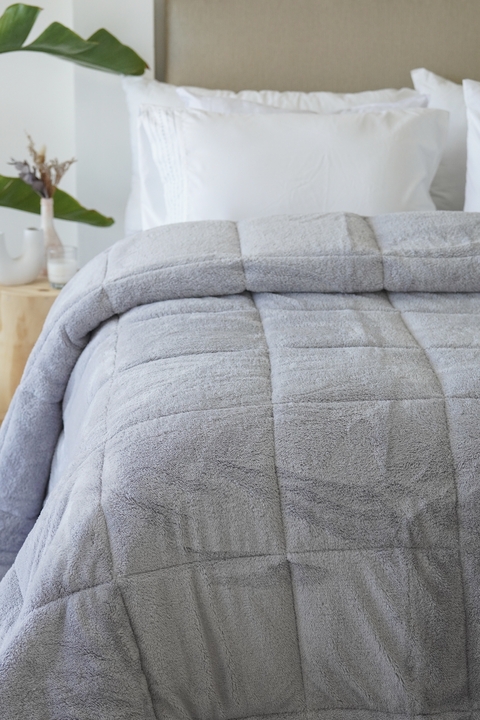EDREDÓN TEDDY KING GRIS - comprar online