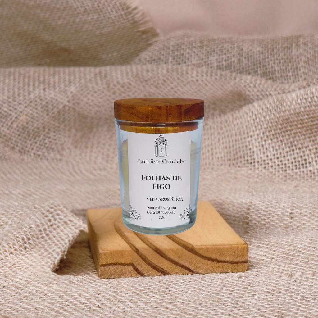 Mini Vela Folhas de Figo 70g