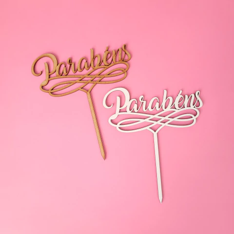 Topo de Bolo MDF Parabéns Arabesco