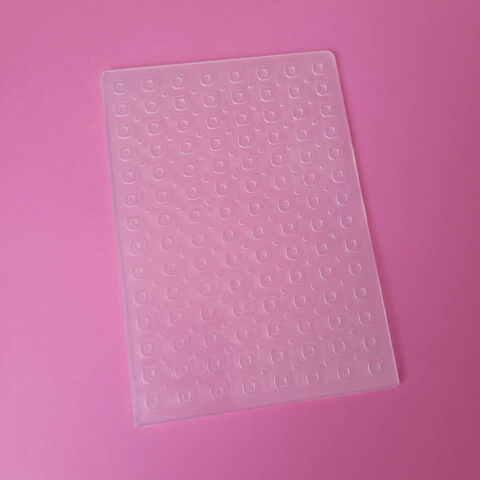 Placa de Emboss Bolinhas e Quadradinhos Arredondados A6