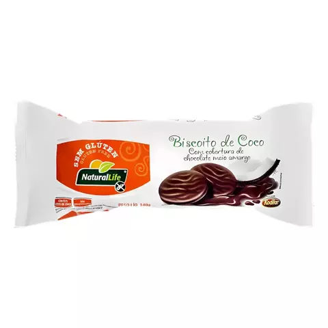 BISCOITO COCO COM CHOCOLATE SEM GLÚTEN 140G NATURAL LIFE - comprar online