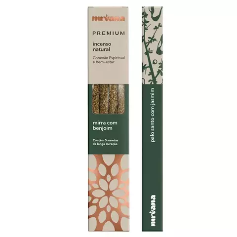 INCENSO PREMIUM MIRRA E BENJOIM 5 VARETAS NIRVANA - comprar online