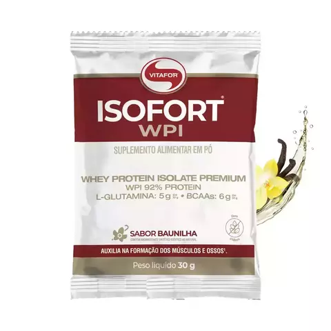 WHEY PROTEIN ISOLADO ISOFORT SACHÊ BAUNILHA 30GR VITAFOR - comprar online