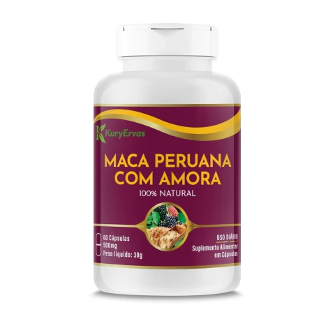 MAÇÃ PERUANA + AMORA 60 CÁPSULAS KURY ERVAS