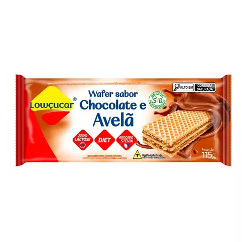 WAFER DIET DE CHOCOLATE E AVELÃ LOWÇUCAR 115G - comprar online