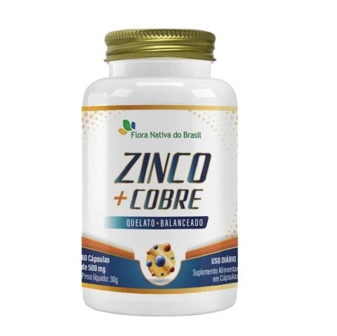 ZINCO + COBRE QUELATO 60 CÁPSULAS FLORA NATIVA - comprar online