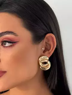 Brinco Folheado a Ouro 18k e Prata Argola Dupla - comprar online