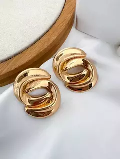 Brinco Folheado a Ouro 18k e Prata Argola Dupla