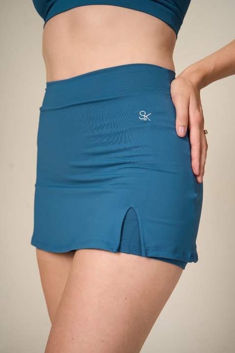 Short Saia Fenda Azul Petróleo - comprar online
