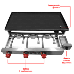 Sanduicheira Semiprofissional 70x35 Industrial 3mm em inox na internet